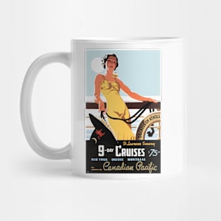 9 Day Cruises Steamship Holiday Vintage Travel Poster Mug